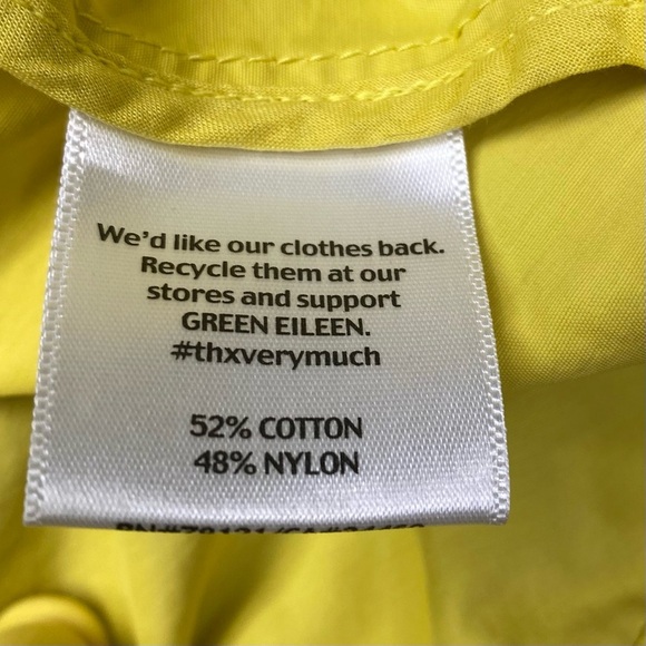 Eileen Fisher Anorak Rain Jacket Women’s SP Yellow Double Zipper Pockets - Picture 13 of 15